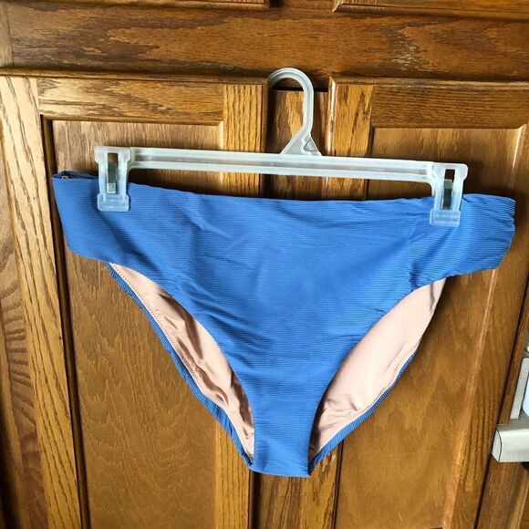 NWT J Crew High Rise Cheeky Bikini Bottom Blue - XXL - Picture 3 of 8